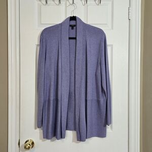 Talbots Soft Purple Open Front Cardigan
